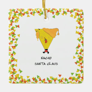 Nacho Kerstman met Chips Keramisch Ornament