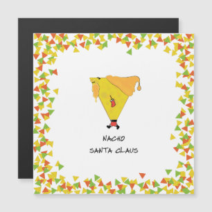 Nacho Kerstman met Chips Magnetische Uitnodiging