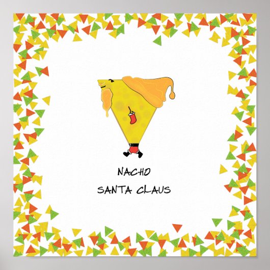 Nacho Kerstman met Chips Poster (Voorkant)
