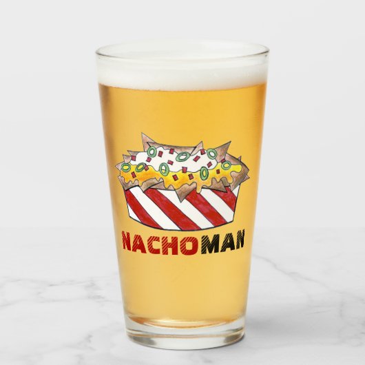NACHO (MACHO) MAN Cheese Chips Foodie Glas (Voorkant gevuld)