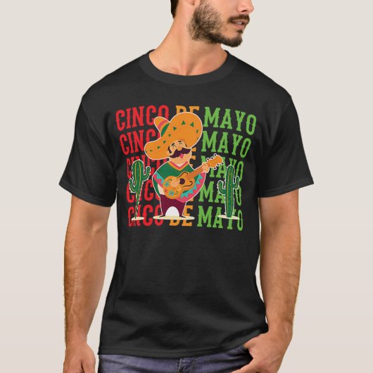 Nacho Mexican Holiday Taco Sombrero Poncho Cinco T-shirt (Voorkant)
