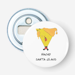 Nacho Santa Claus Button Flesopener