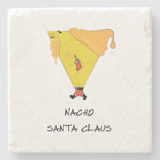 Nacho Santa Claus Stenen Onderzetter (Voorkant)