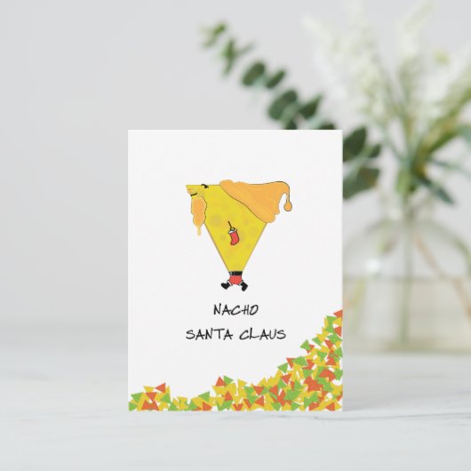 Nacho Santa met Chips Briefkaart (Staand voorkant)