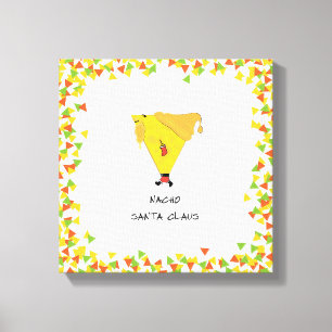 Nacho Santa met Chips Canvas Afdruk