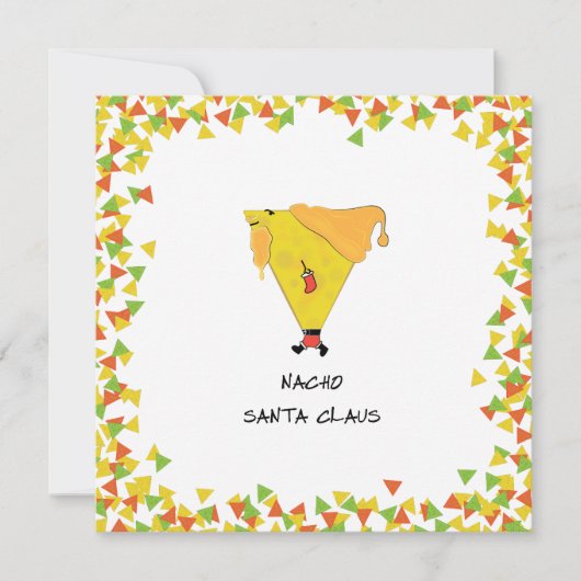 Nacho Santa met Chips Feestdagenkaart (Voorkant)