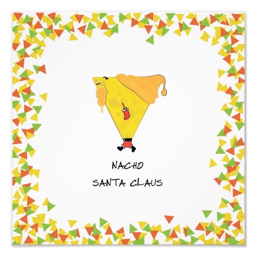 Nacho Santa met Chips Foto Afdruk (Voorkant)