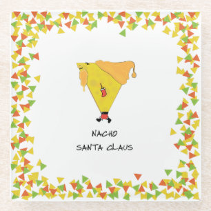 Nacho Santa met Chips Glazen Onderzetter