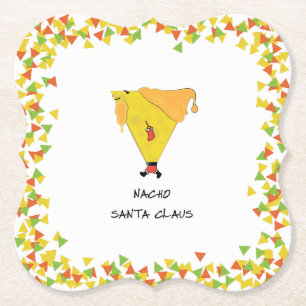 Nacho Santa met Chips Kartonnen Onderzetters