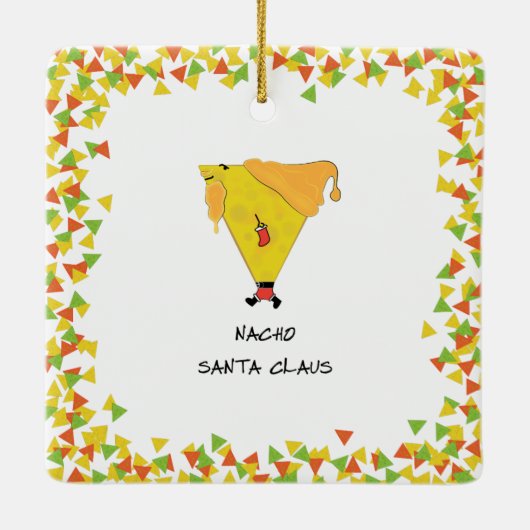 Nacho Santa met Chips Keramisch Ornament (Achterkant)