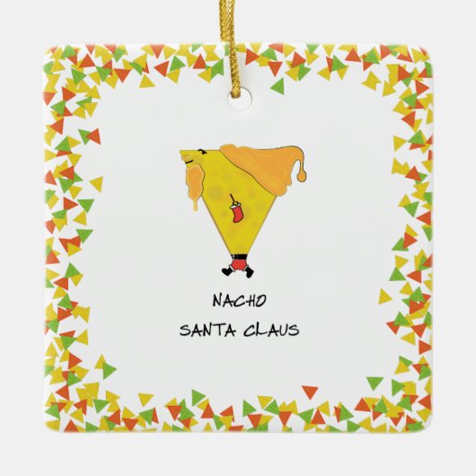 Nacho Santa met Chips Keramisch Ornament (Voorkant)