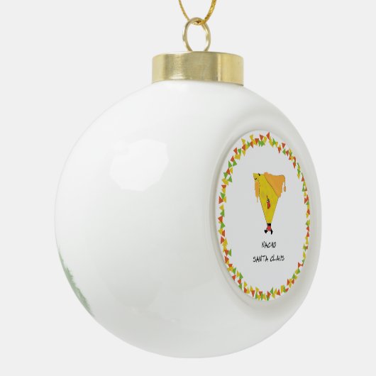 Nacho Santa met Chips Keramische Bal Ornament (Links)