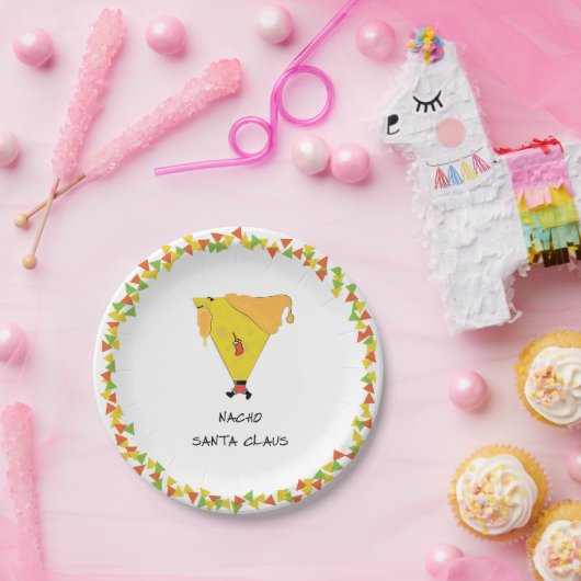 Nacho Santa met Chips Papieren Bordje (Feest)