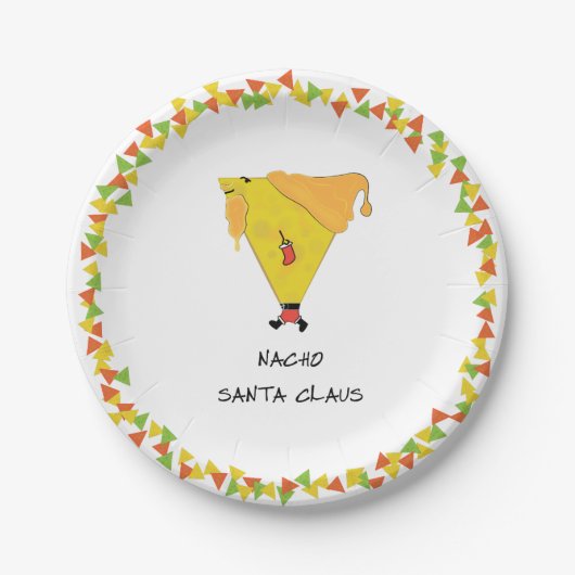 Nacho Santa met Chips Papieren Bordje (Voorkant)