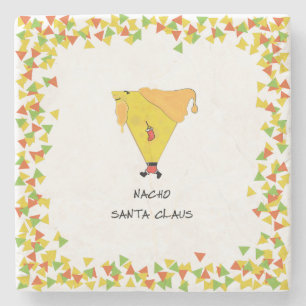 Nacho Santa met Chips Stenen Onderzetter