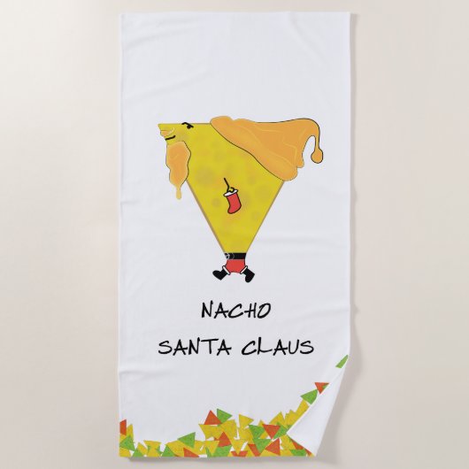 Nacho Santa met Chips Strandlaken (Voorkant)