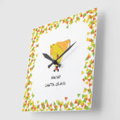 Nacho Santa met Chips Vierkante Klok (Hoek)