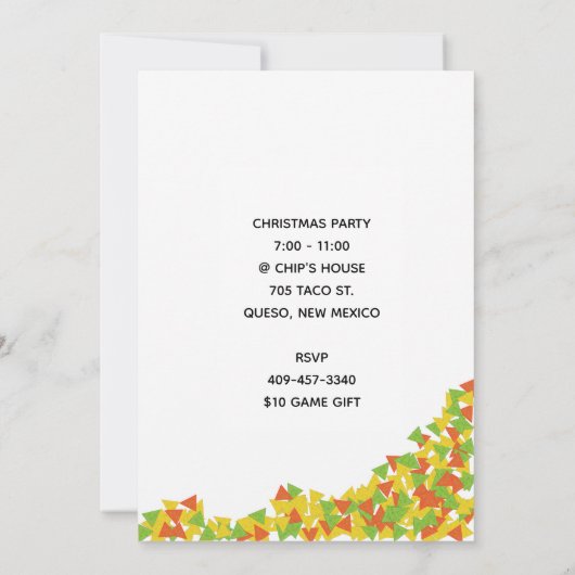 Nacho Sinterklaas met Chips Feest Uitnodiging (Achterkant)