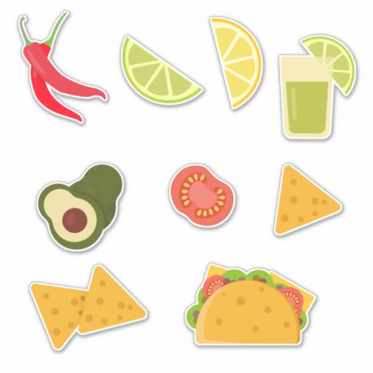 Nacho Tacos Food Variety Sticker (Voorkant)