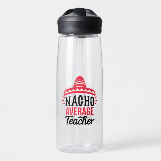 Nacho Uw gemiddelde leraar Sombrero Typografie Waterfles (Voorkant)