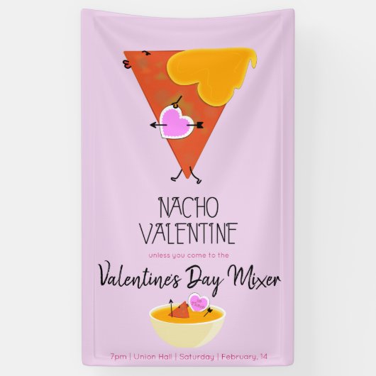 Nacho Valentijnsdag Event Spandoek (Verticaal)