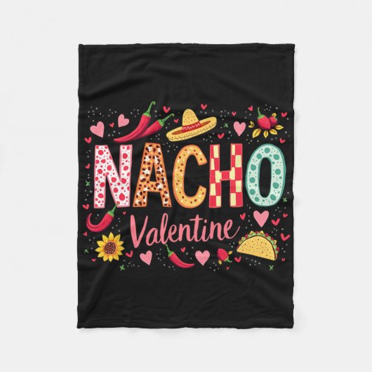 Nacho Valentine Grappige Sombrero En Taco Design Fleece Deken (Voorkant)