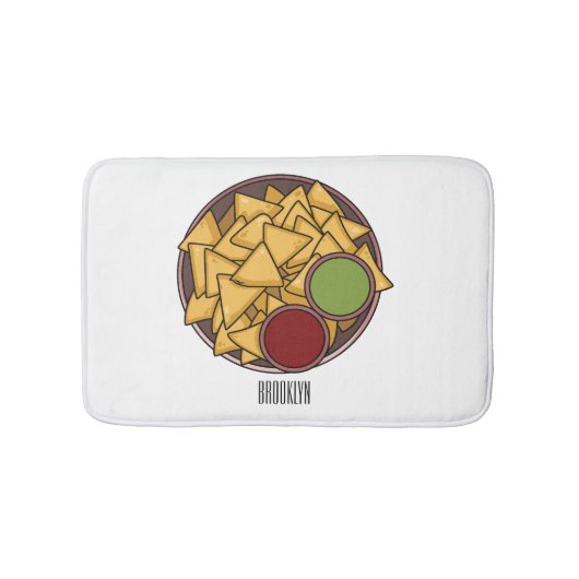 Nachos cartoon illustratie badmat (Voorkant)