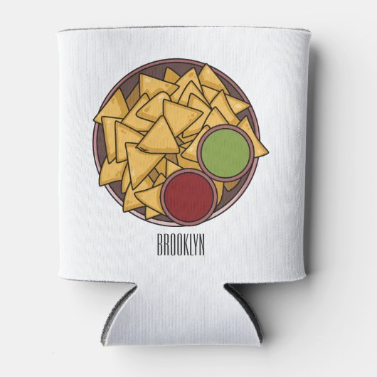 Nachos cartoon illustratie blikjeskoeler (Voorkant)