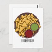 Nachos cartoon illustratie briefkaart (Voorkant / Achterkant)
