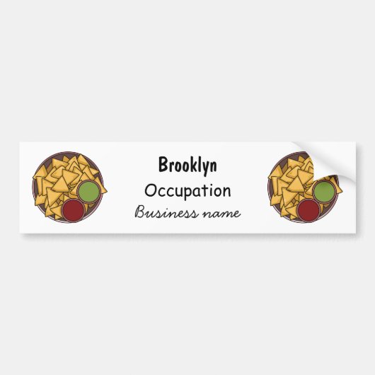 Nachos cartoon illustratie bumpersticker (Voorkant)