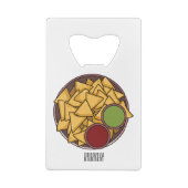 Nachos cartoon illustratie creditkaart flessenopener (Achterkant)