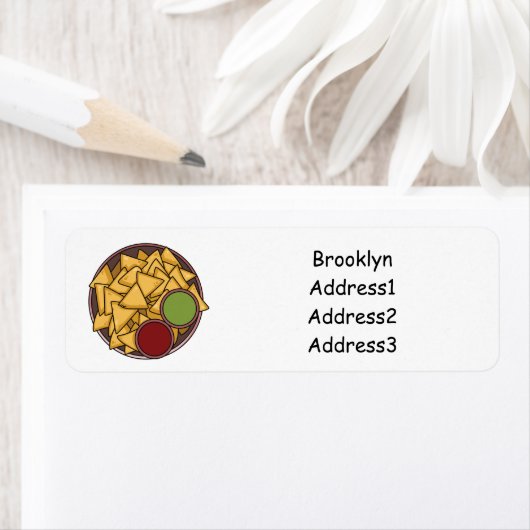 Nachos cartoon illustratie etiket (Insitu)