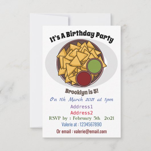 Nachos cartoon illustratie kaart (Voorkant)