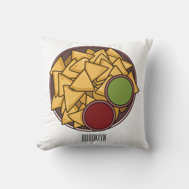Nachos cartoon illustratie kussen (Voorkant)