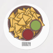 Nachos cartoon illustratie labels (Design 2)