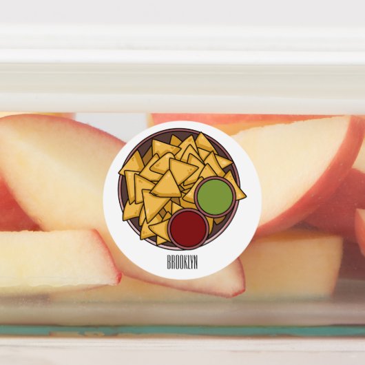 Nachos cartoon illustratie labels (Aangebracht)