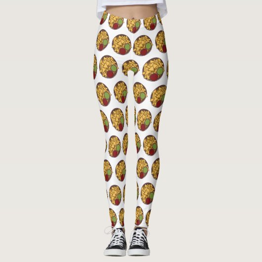 Nachos cartoon illustratie leggings (Voorkant)