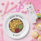 Nachos cartoon illustratie papieren bordje (Feest)