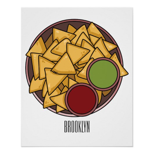 Nachos cartoon illustratie perfect poster (Voorkant)
