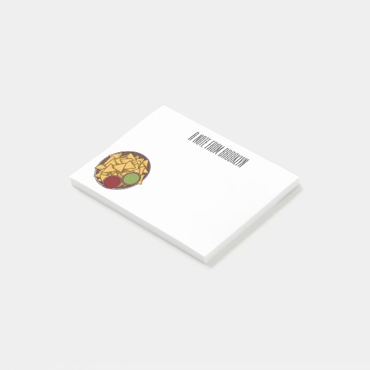 Nachos cartoon illustratie post-it® notes (Schuin)