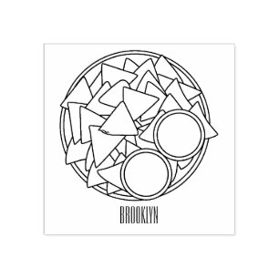 Nachos cartoon illustratie rubberstempel