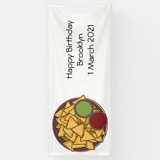 Nachos cartoon illustratie spandoek (Verticaal)