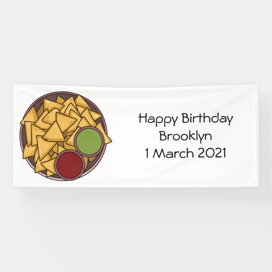 Nachos cartoon illustratie spandoek (Horizontaal)