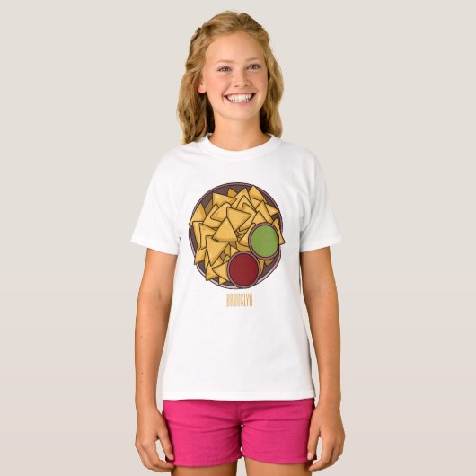 Nachos cartoon illustratie t-shirt (Voorkant volledig)