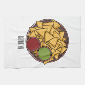 Nachos cartoon illustratie theedoek (Horizontaal)