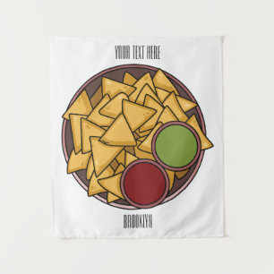 Nachos cartoon illustratie wandkleed