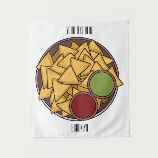 Nachos cartoon illustratie wandkleed (Voorkant)