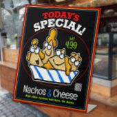 Nachos Cheese Todays Special Deli Food Truck Reclamebord Met Voetstuk