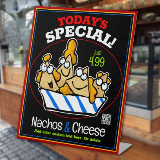 Nachos Cheese Todays Special Deli Food Truck Reclamebord Met Voetstuk