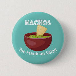 Nachos, de Mexicaanse salade - ronde Button